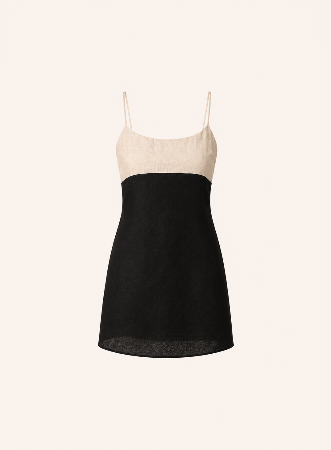 linen spaghetti strap mini dress 100% European Linen Spaghetti Strap Mini Dress in Light Cargo