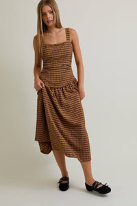 Robin Checkered Midi Dress