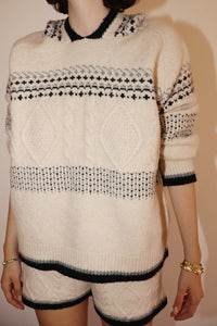 Fair Isle Knit Hoodie