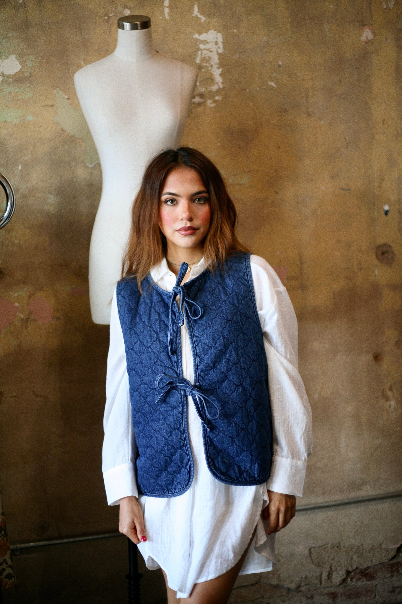 Mara Denim Quilted Vest