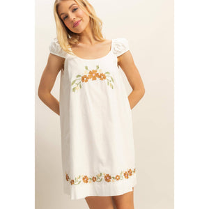 Santana Embroidered Mini Dress
