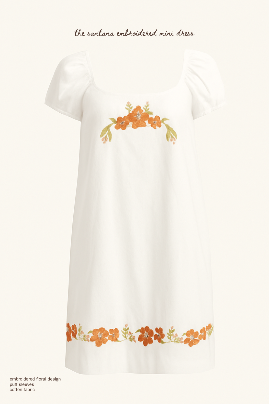 Santana Embroidered Mini Dress L / White Santana Embroidered Mini Dress L / White
