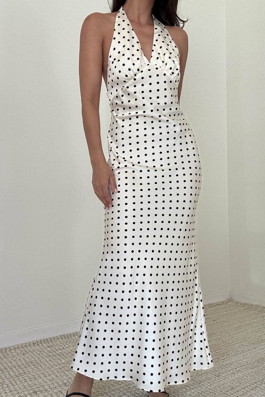 Polly Polka Dot Halter Dress | Umber Polly Polka Dot Halter Dress | Umber