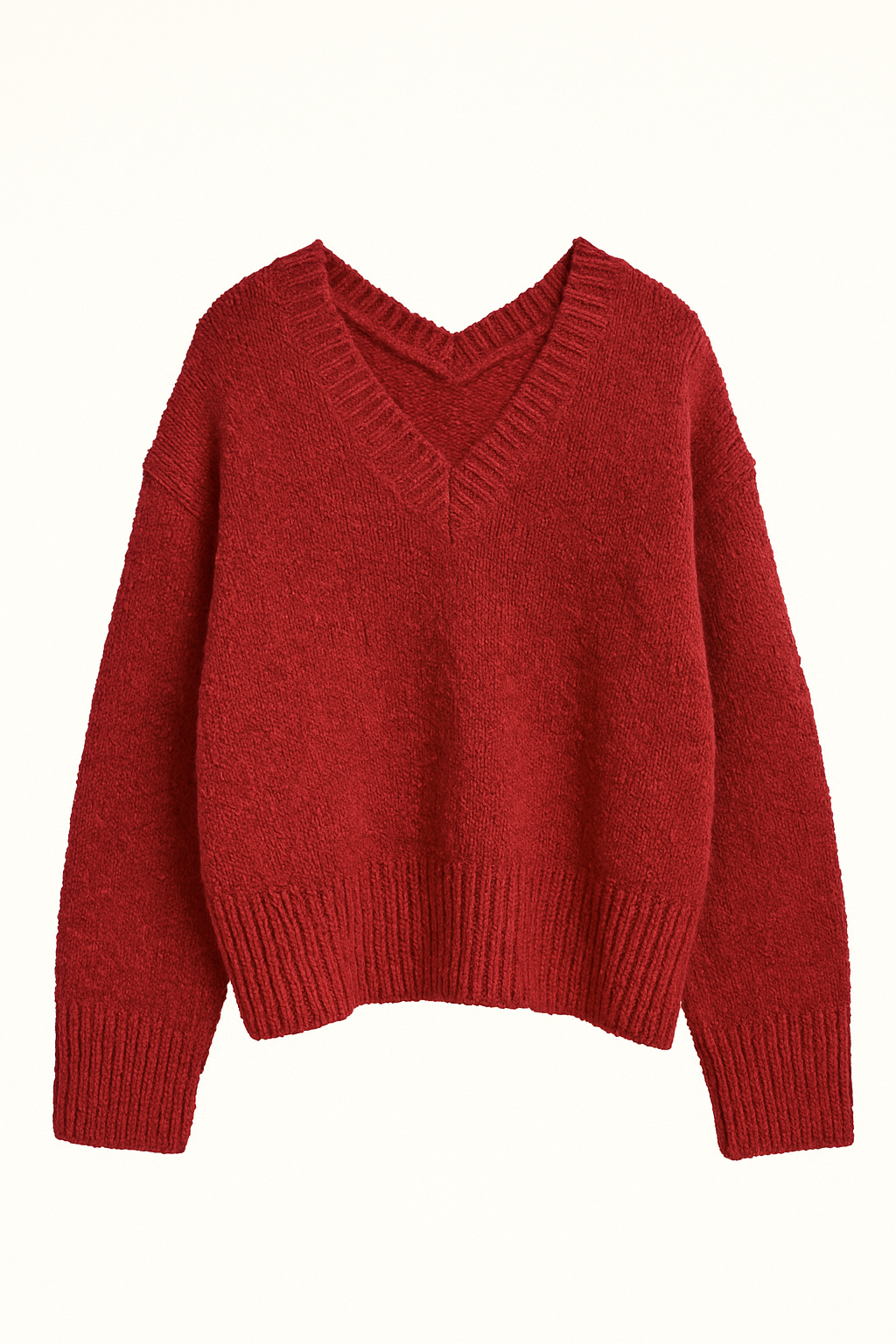 Red sweater on a white background