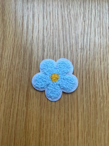 Blue Flower Chenille Patch