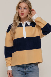 Jen Rugby Polo Top in Yellow