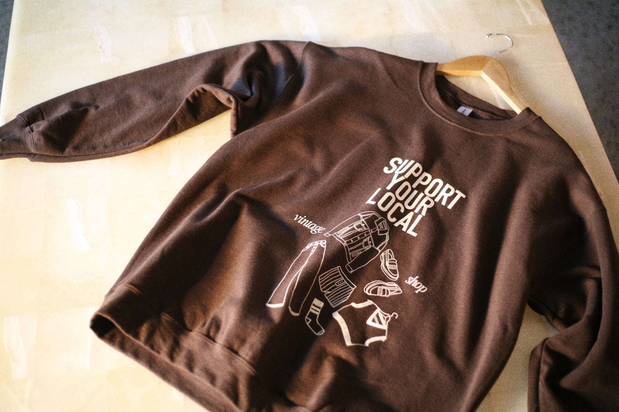 Support Your Local Vintage Shop (Brown) - Umber the Label