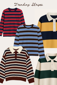 Alex Striped Crewneck Top in Red