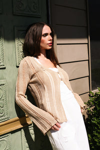 Bianca Knit Cardigan in Taupe