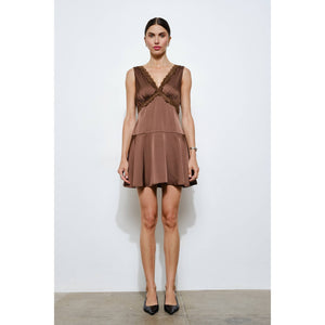 Elena Lace Trim Mini Dress