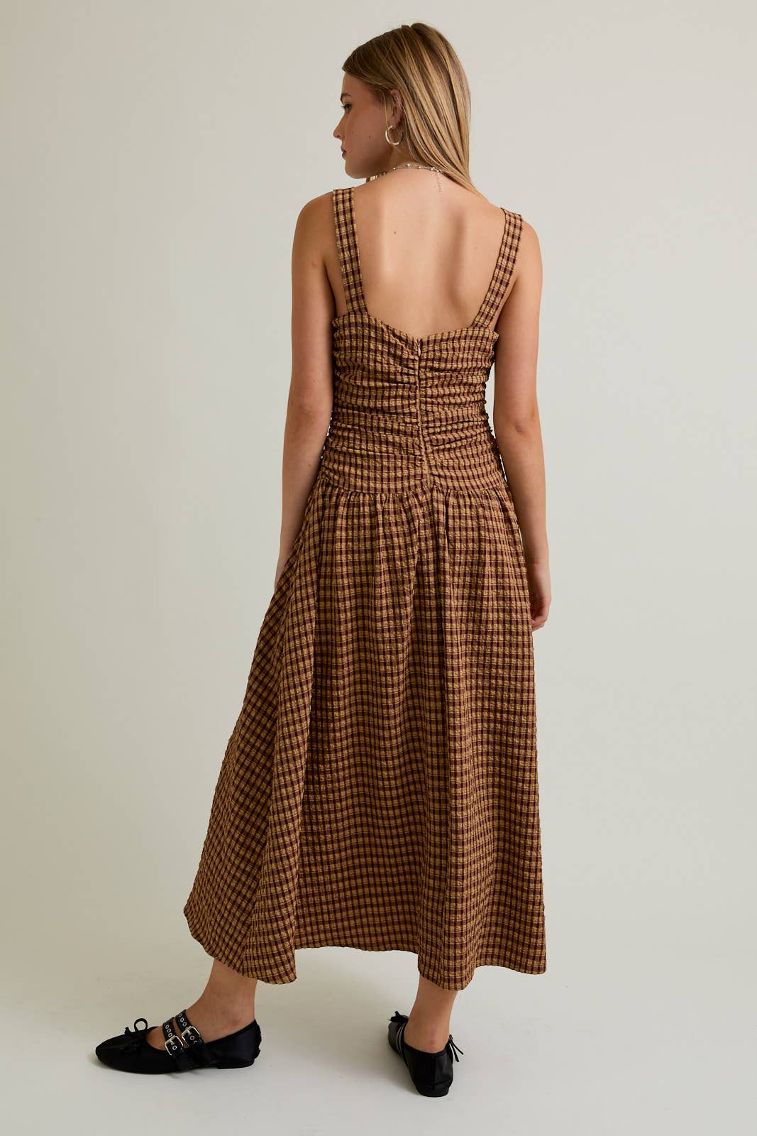 Robin Checkered Midi Dress