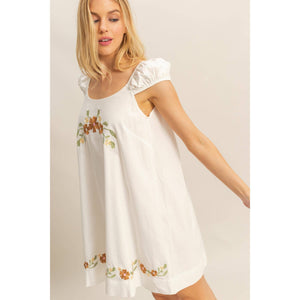 Santana Embroidered Mini Dress
