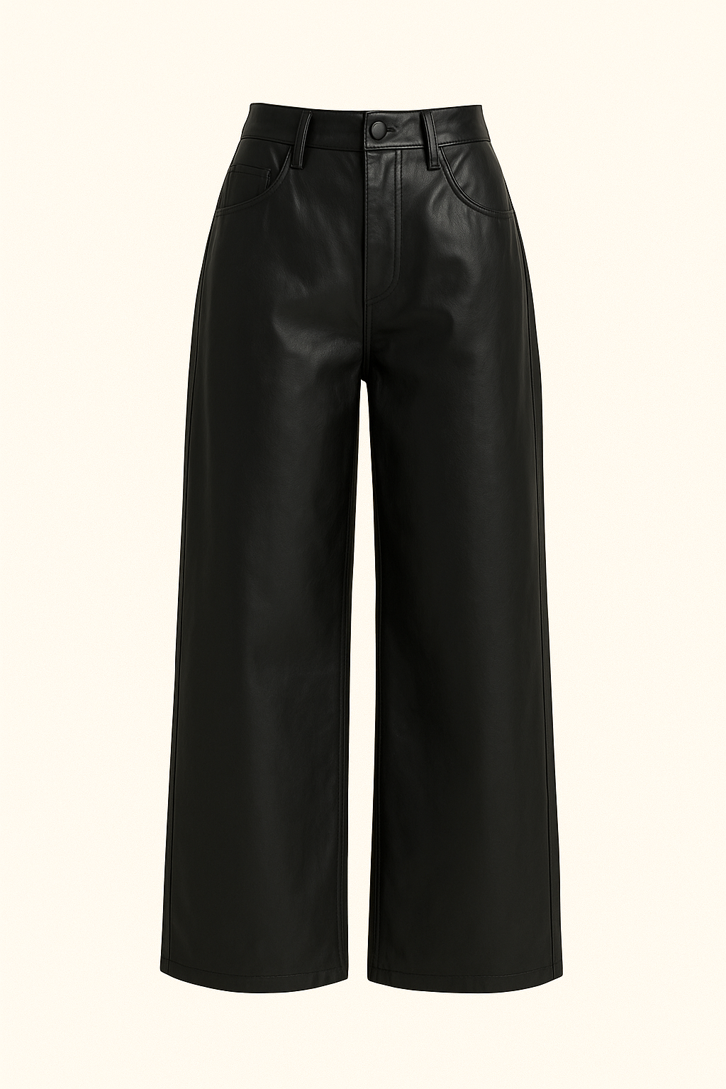 Black leather pants on a white background